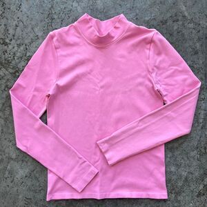 OQQ Pink Long Sleeve Mock Neck Top Women's Medium